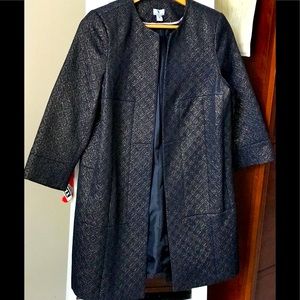 Worthington Navy Blue Jacquard Jacket New with tags